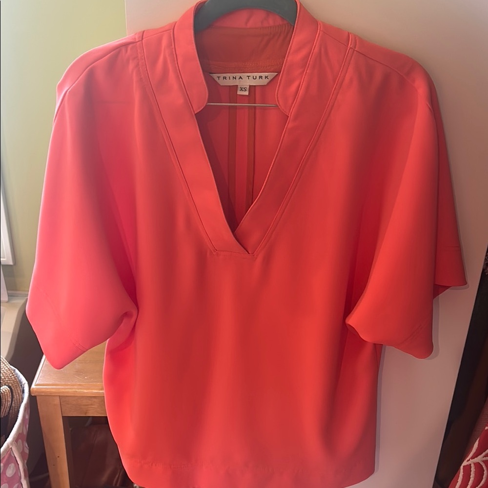 Trina Turk Vibrant Orange Blouse